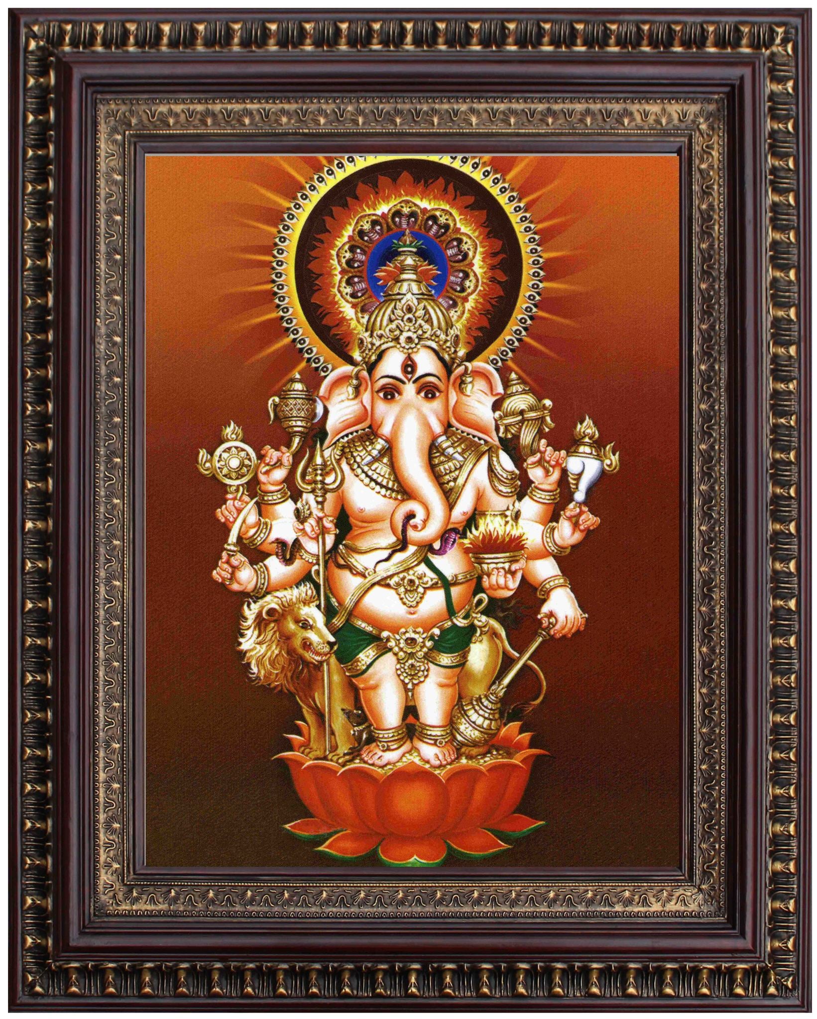 Drsti/Dhisti Ganesha Painting in Authentic Wood Frame - 0