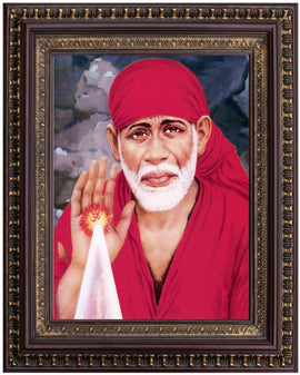 Shiridi Sai Baba Portrait in Authentic Wood Frame