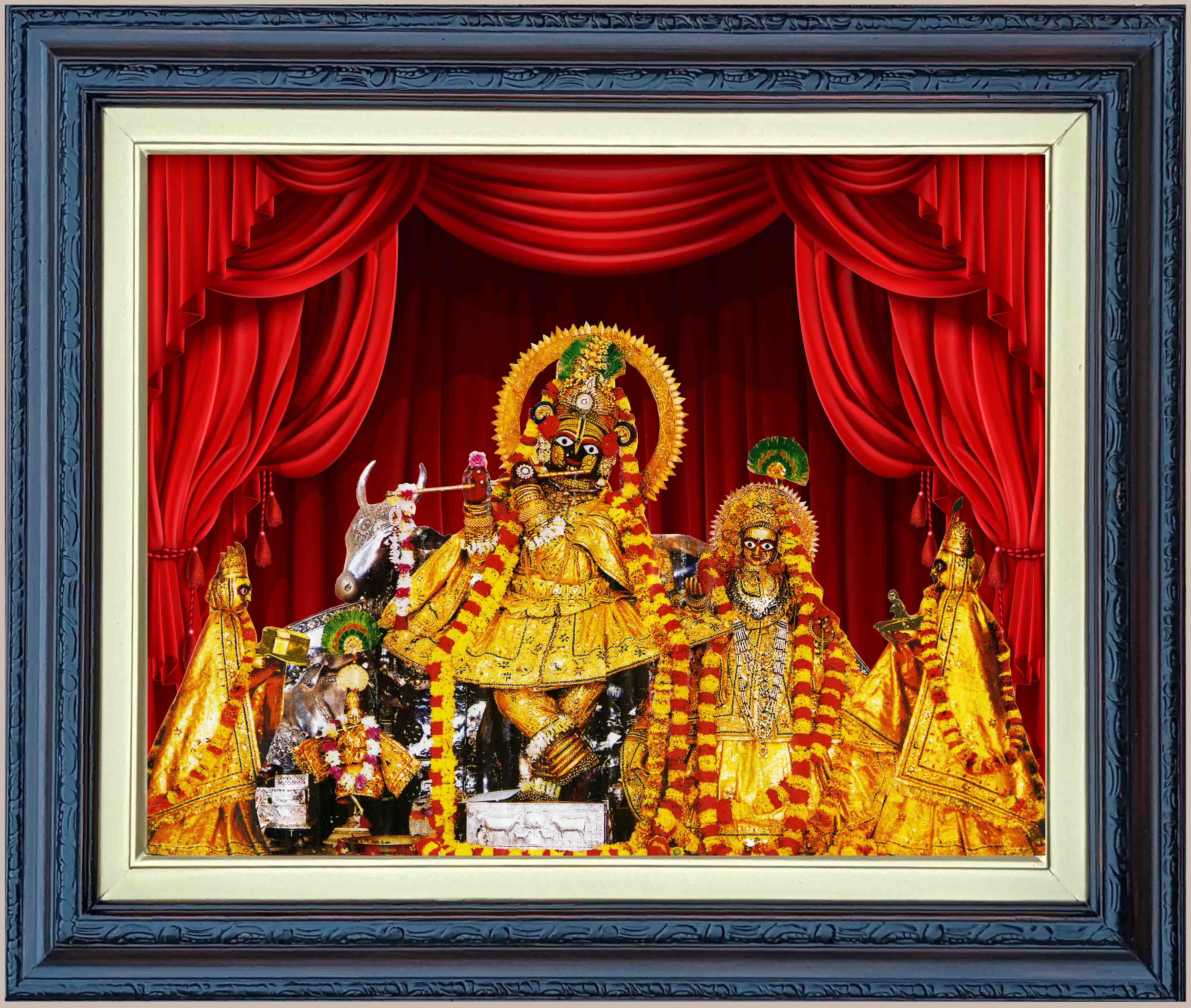 Sri Radha Govindji Picture in Authentic Wood Frame