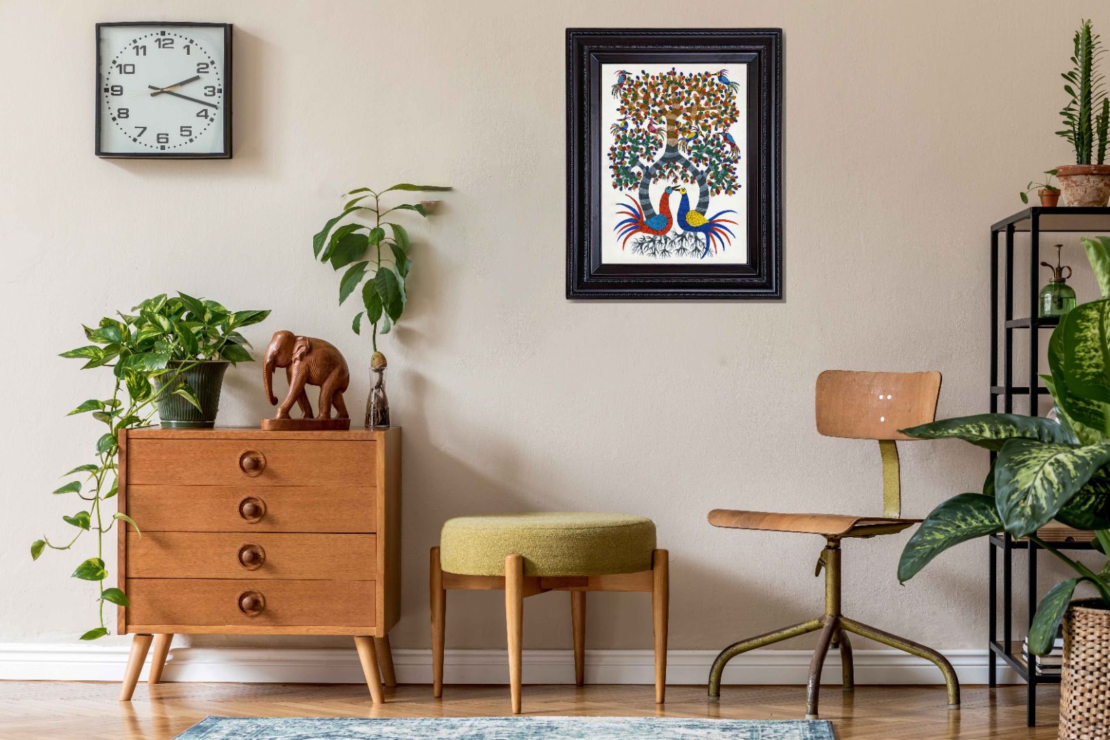 Tree of Life Painting in Authentic Wood Frame