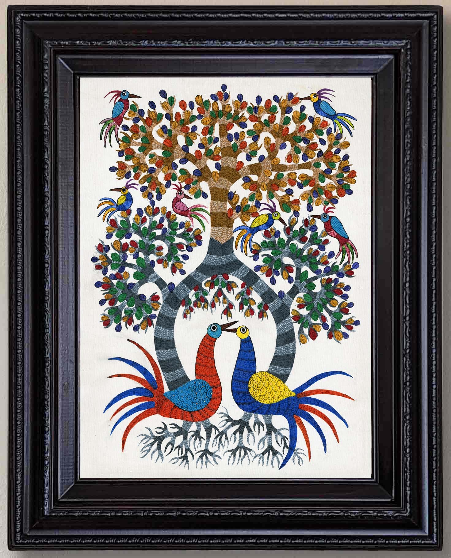 Tree of Life Painting in Authentic Wood Frame