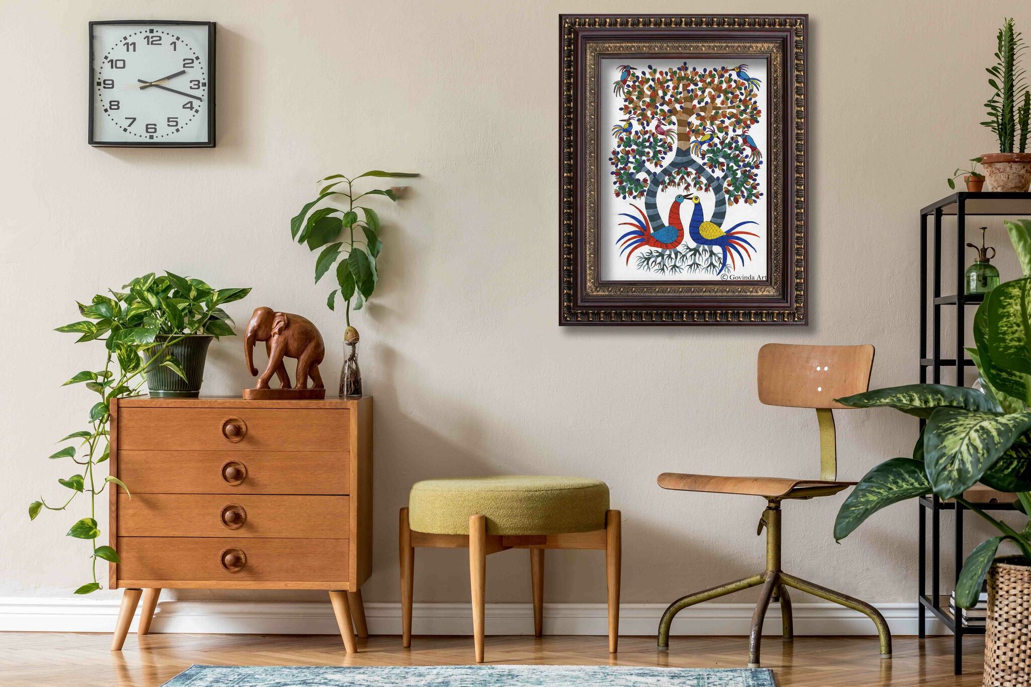 Tree of Life Painting in Authentic Wood Frame - 0