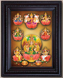 Goddess Asta Lakshmi Painting in Authentic Wood Frame-2
