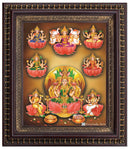 Goddess Asta Lakshmi Painting in Authentic Wood Frame-1