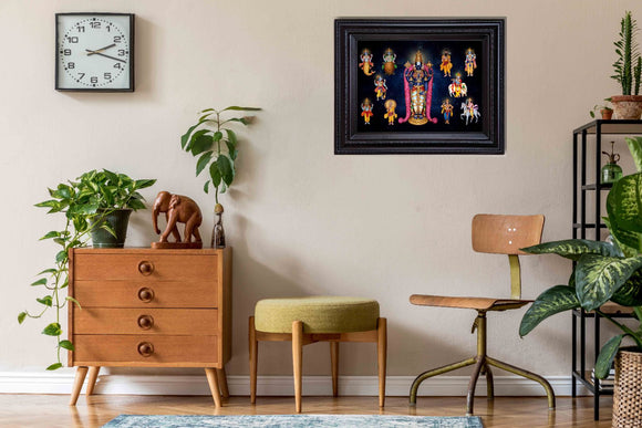 Dasavataram Painting in Authentic Wood Frame (Horizontal)