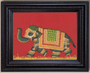 Elegant Eleghant Pichwai Style in Authentic Wood Frame (Left Facing)-3