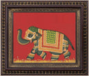 Elegant Eleghant Pichwai Style in Authentic Wood Frame (Left Facing)-1
