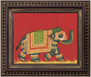 Elegant Eleghant Pichwai Style in Authentic Wood Frame (Right Facing)-1