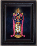 Lord Balaji with Rose Garland Golden Painting in Authentic Wood Frame-3