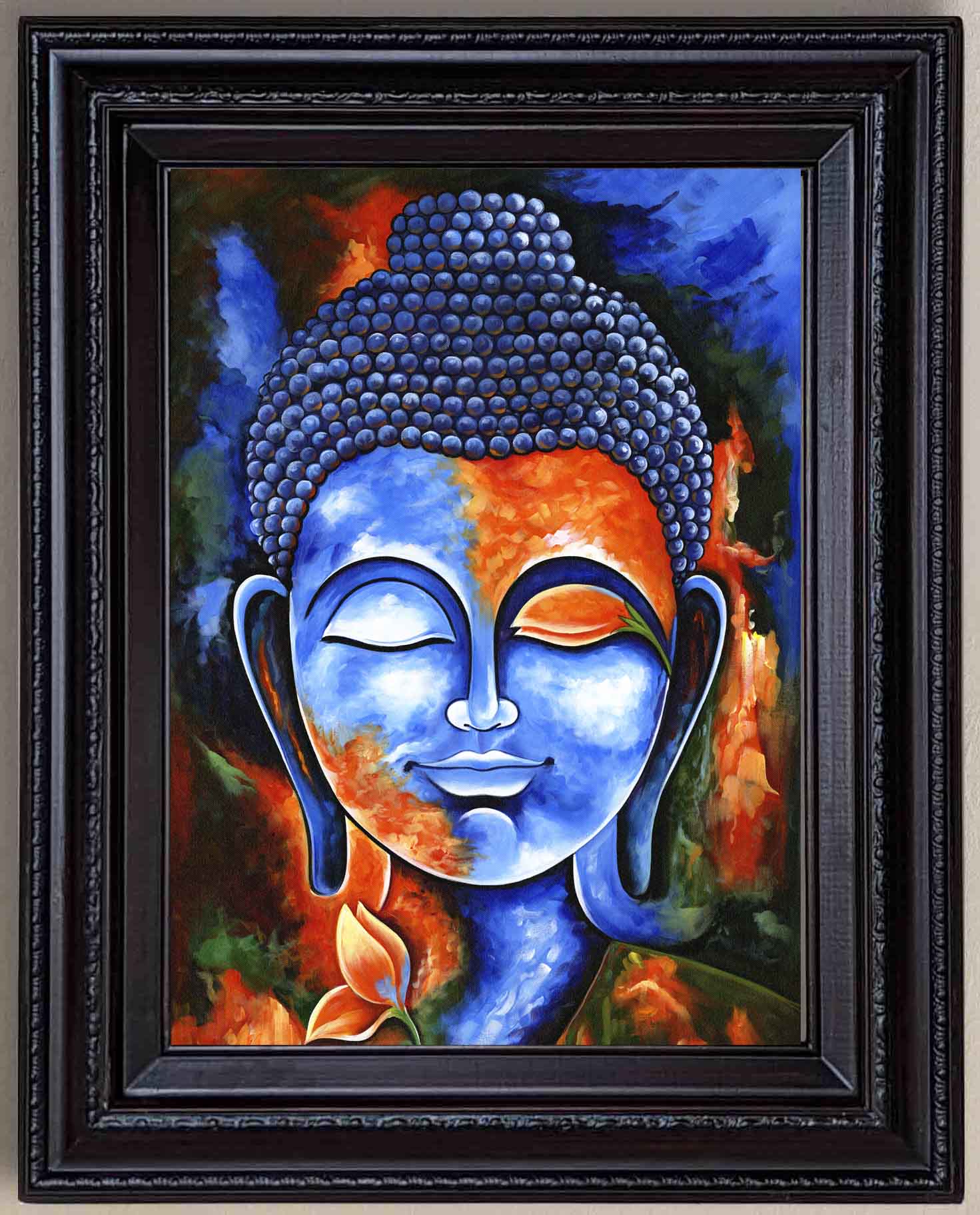 Lord Buddha Painting in Authentic Wood Frame