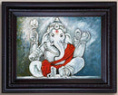Lord Ganesha Abstract Painting in Authentic Wood Frame-3
