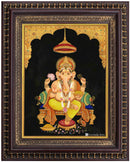 Lord Ganesha Painting in Authentic Wood Frame-1