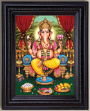 Lord Ganesha Traditional Painting in Authentic Wood Frame-3