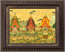 Lord Jaganath Baladev Subhadra Devi Ratha Yatra Painting in Authentic Wood Frame-1