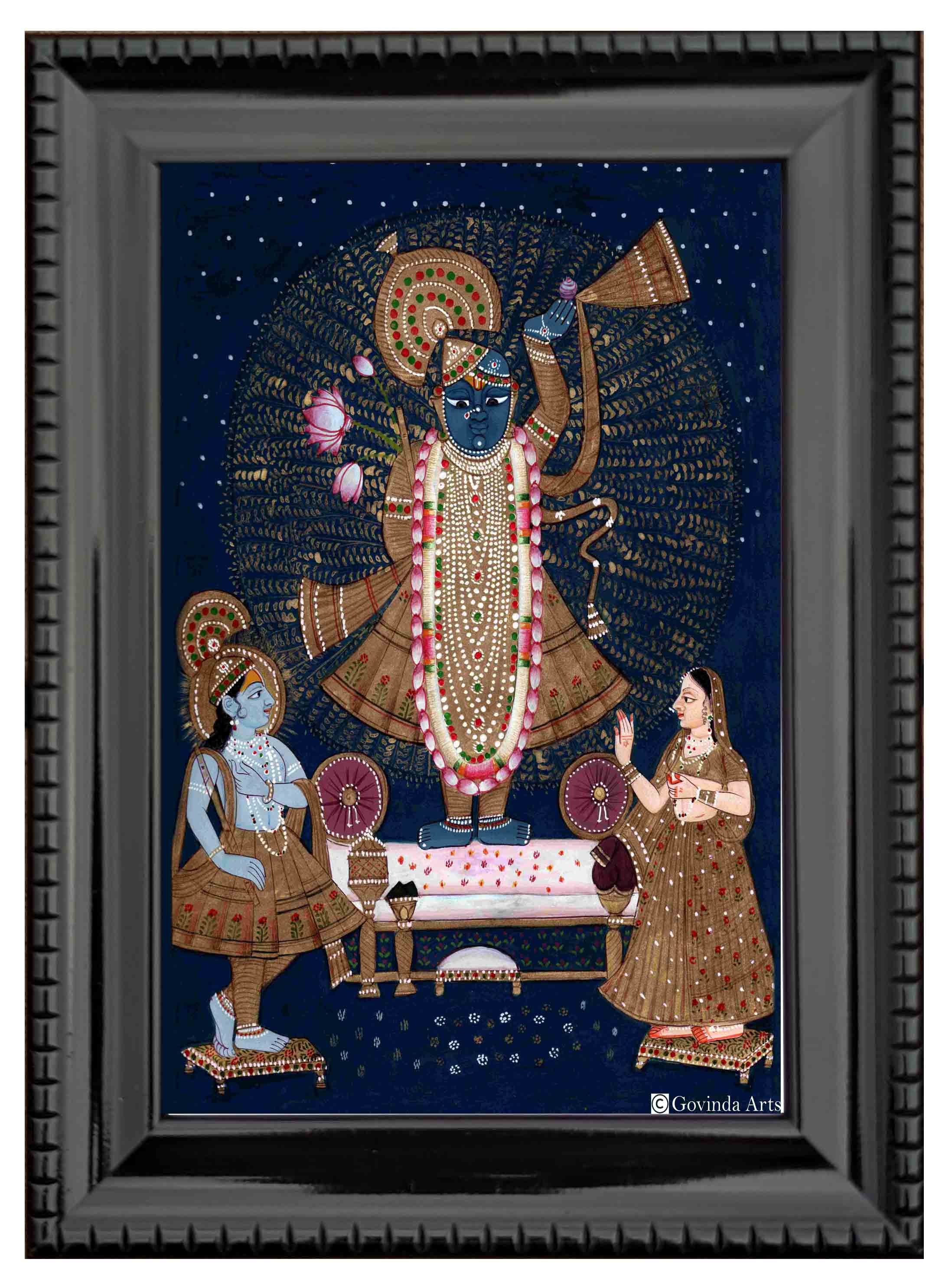 Lord Sreenathji Painting in Authentic Wood Frame