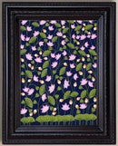 Lotus Flower Pichwai Painting Black color Background in Authentic Wood Frame-3