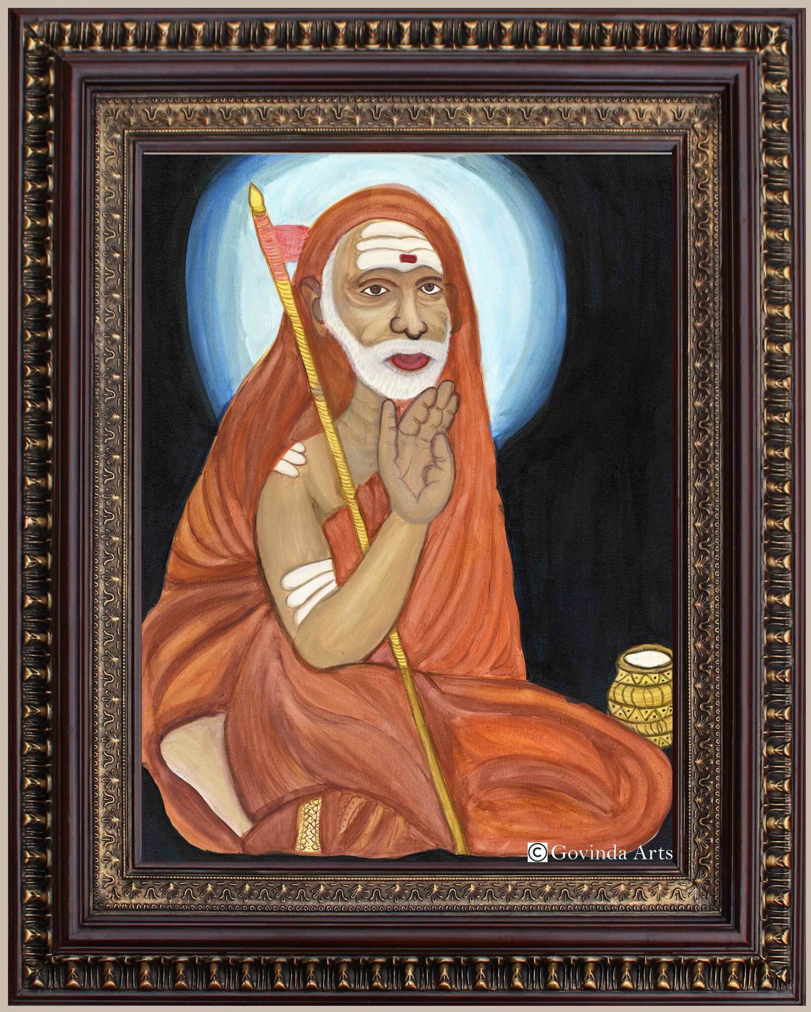 Mahaperiyavar Painting in Authentic Wood Frame