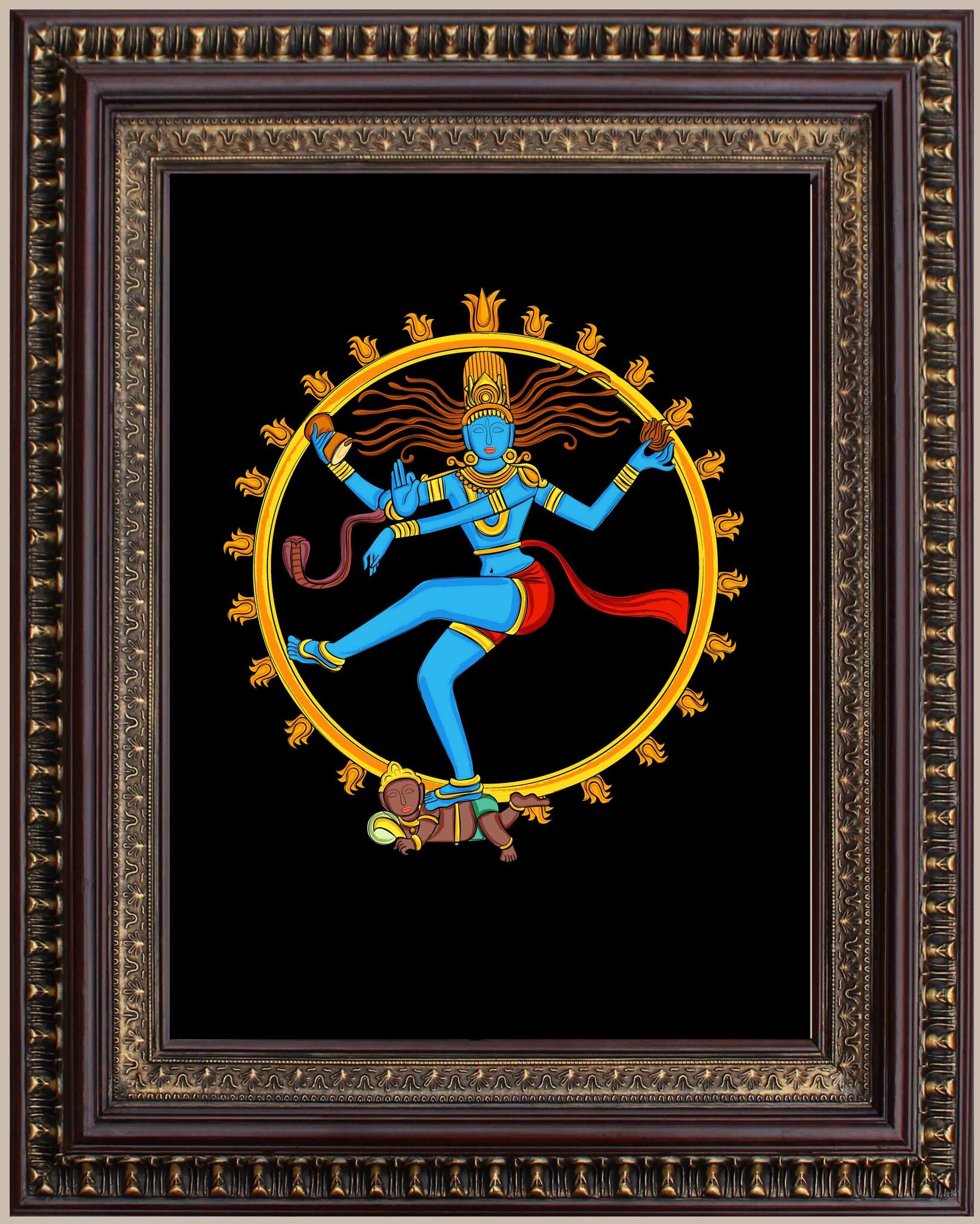 Nataraj Painting in Authentic Wood Frame