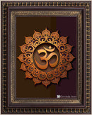 Om Symbol Painting in Authentic Wood Frame-3