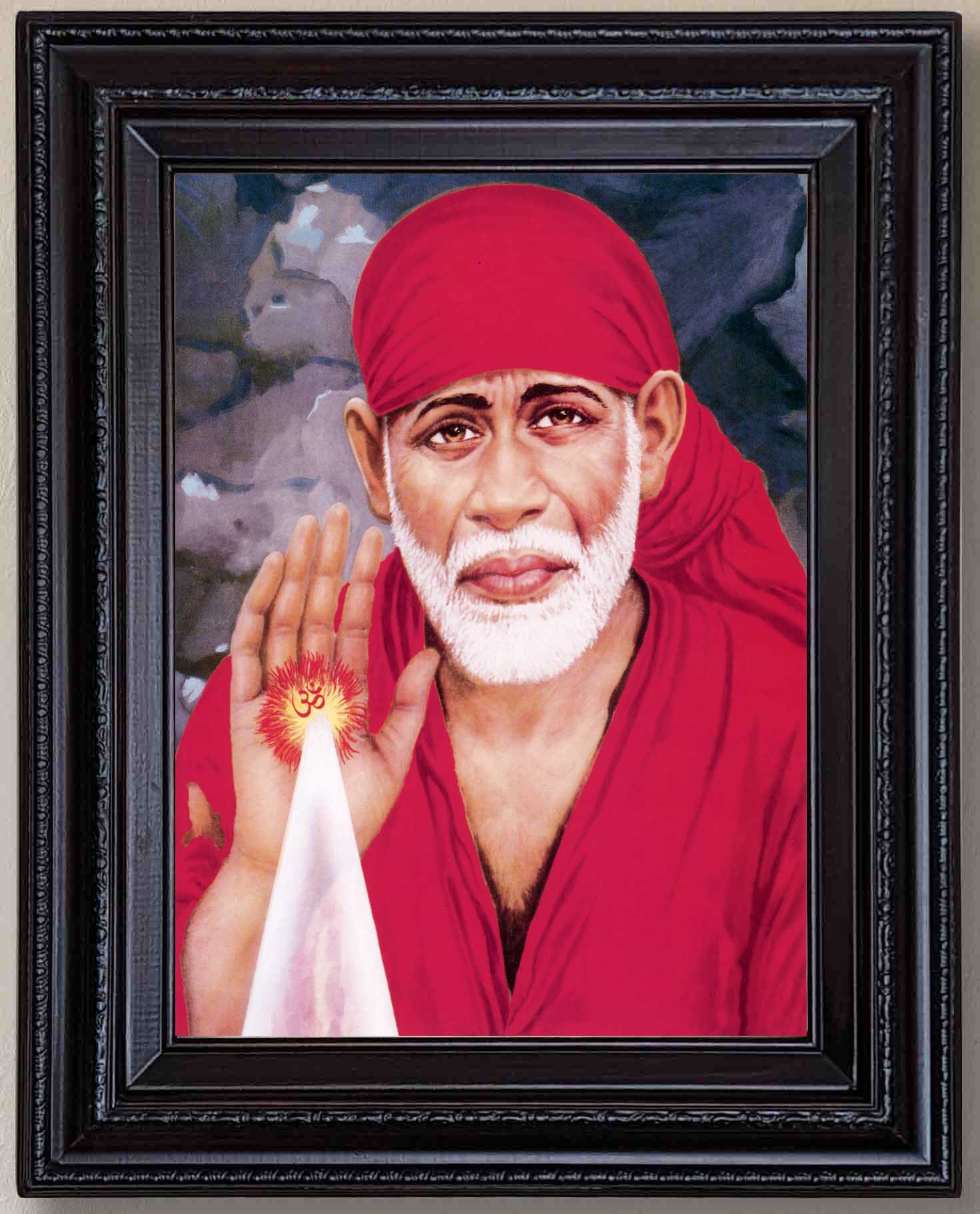 Shiridi Sai Baba Portrait in Authentic Wood Frame