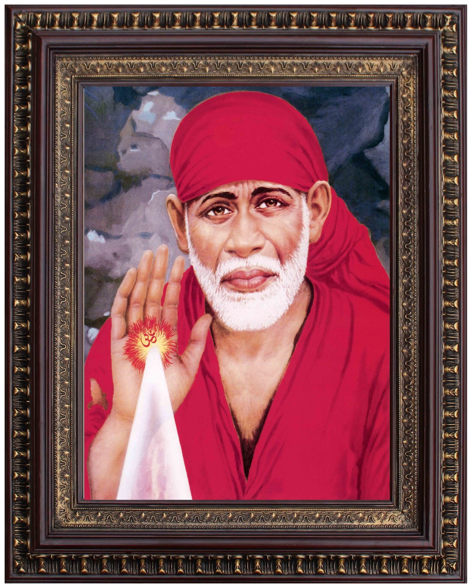 Shiridi Sai Baba Portrait in Authentic Wood Frame