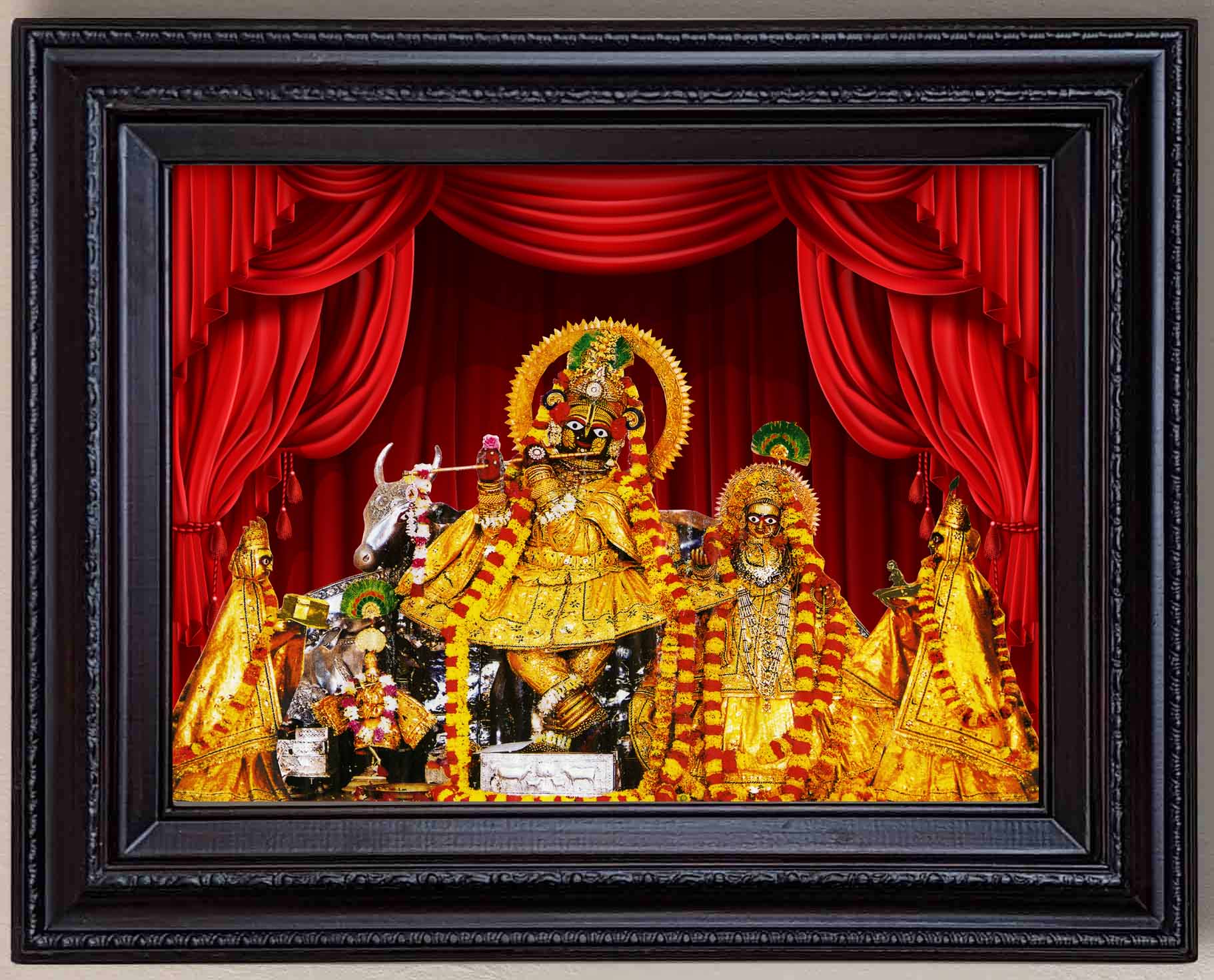 Sri Radha Govindji Picture in Authentic Wood Frame