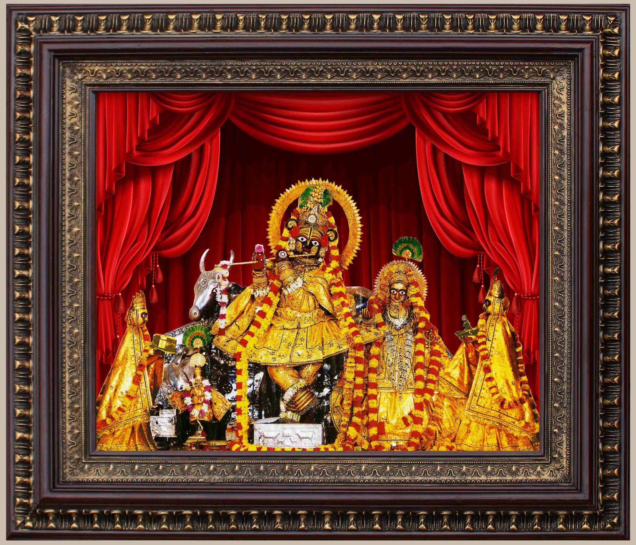 Sri Radha Govindji Picture in Authentic Wood Frame