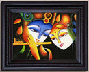 Radha Krishna Colorful Painting in Authentic Wood Frame-3