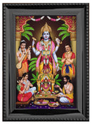 Lord SatyaNarayana Swamy Painting in Authentic Wood Frame-3