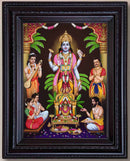 Lord SatyaNarayana Swamy Painting in Authentic Wood Frame-2