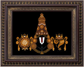 Shanku Chakra Namas Painting in Authentic Wood Frame