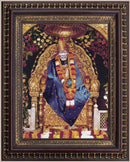 Shiridi Sai Baba Temple Deity Picture in Authentic Wood Frame-3