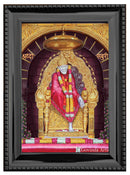 Shiridi Sai Baba Temple Style Painting in Authentic Wood Frame-2