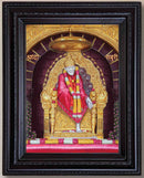 Shiridi Sai Baba Temple Style Painting in Authentic Wood Frame-4