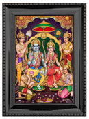 Sita Rama Pattabhishekam Painting in Authentic Wood Frame-5