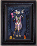 Lord Sreenathji Mangal Darshan Painting in Authentic Wood Frame-3