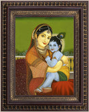 Yashoda Krsna Painting in Authentic Wood Frame-1