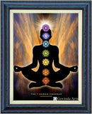 Seven Chakra Pose Painting in Authentic Wood Frame-2