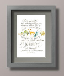 Bhagavad Gita Sloka 15.9 Verse in Calligraphy Art