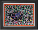 Three Elephants in Artistic Style Madhubani Paintings-1