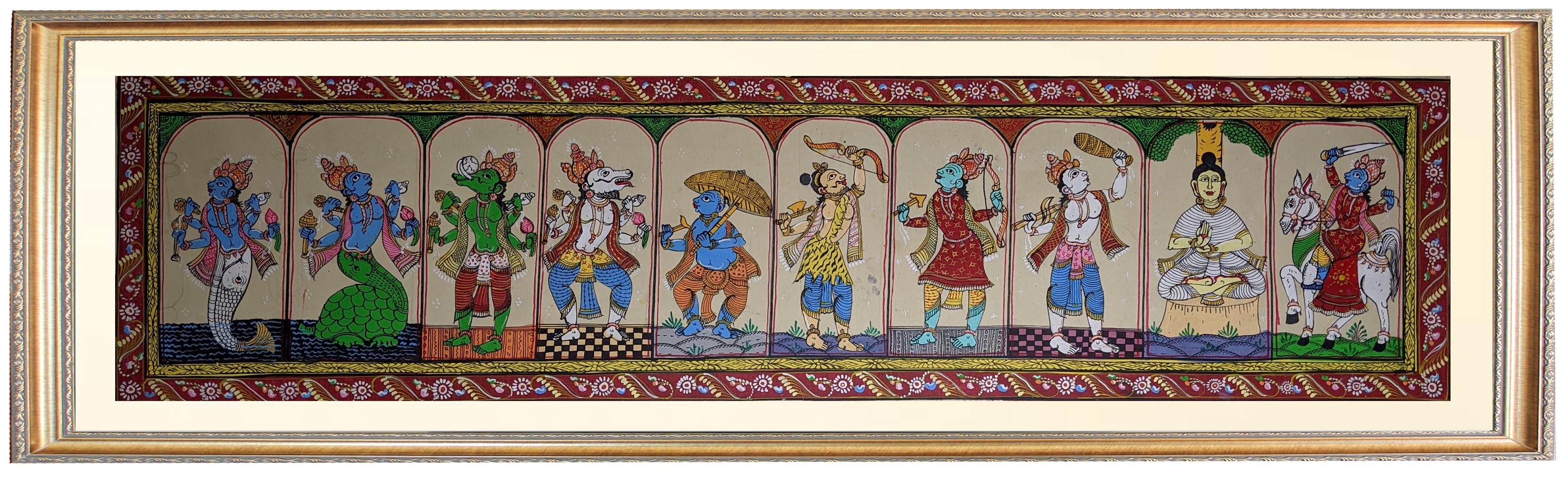 Dasavatharam Style2 Hand Painting in Patachitra Style