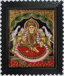 Goddess Lakshmi Devi Tanjore Art in Wood Frame-1