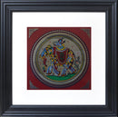 Gopi's in Form of Elephant Carrying Lord Krsna Painting on Palm Leaf-1