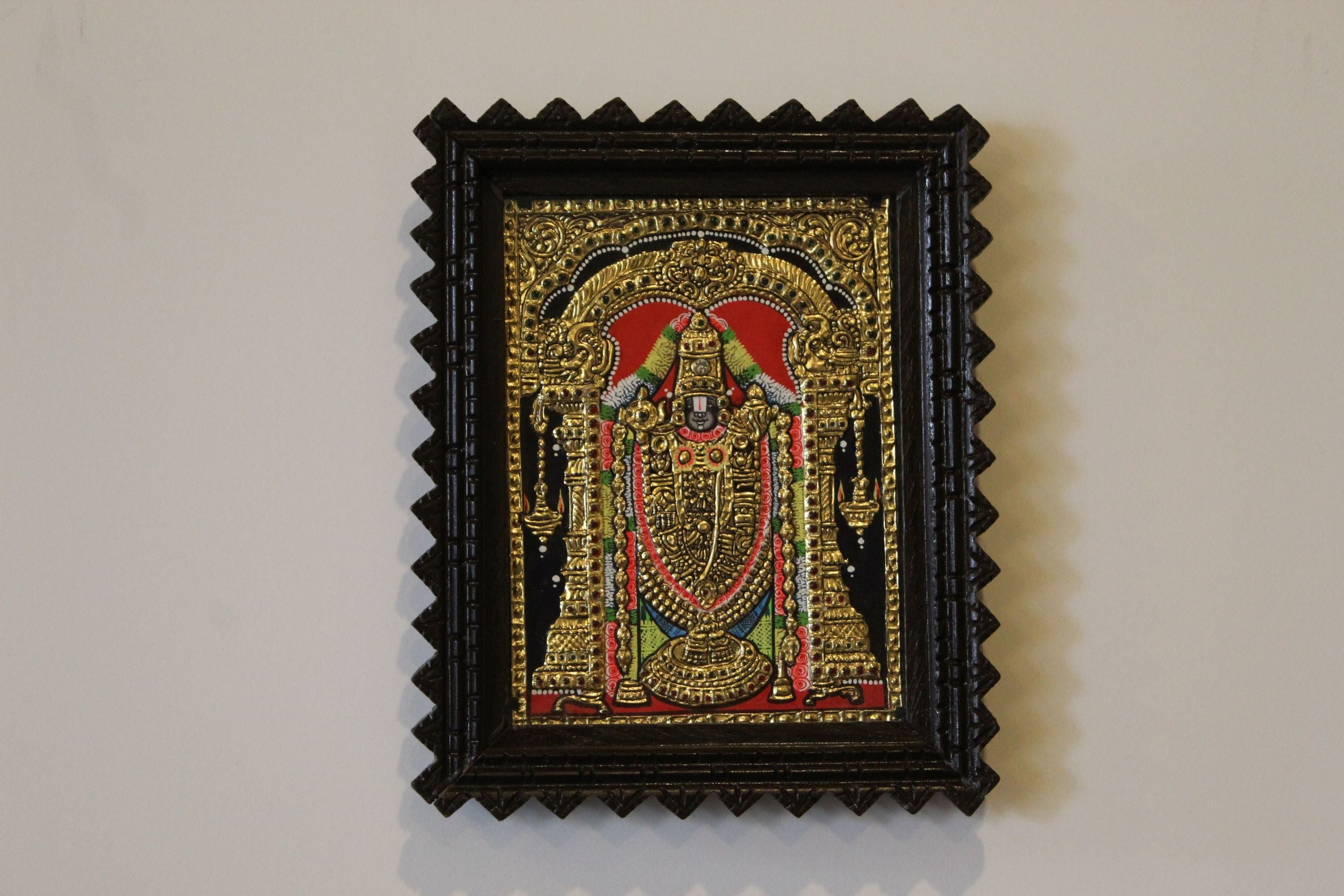 Lord Balaji Tanjore Art in Wood Frame