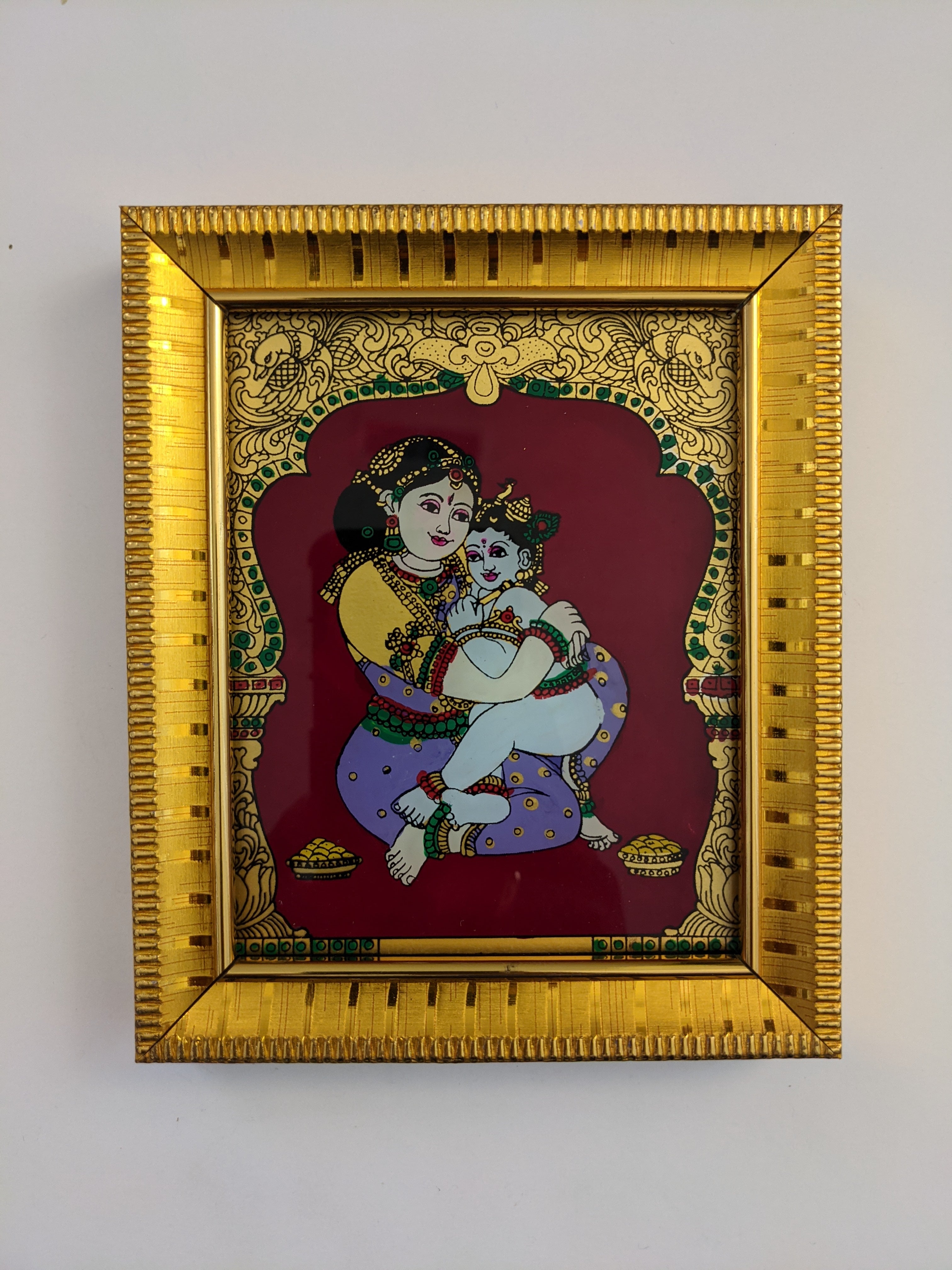 Yashoda Krsna Glass Painting return gift