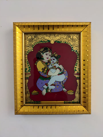 Yashoda Krsna Glass Painting return gift