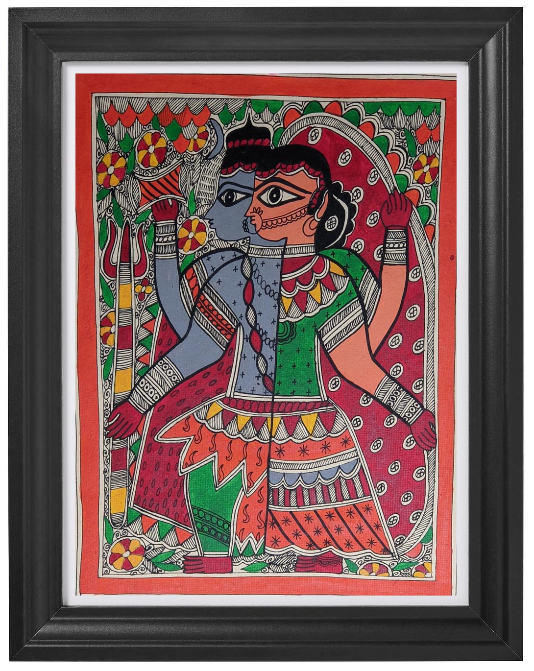 Lord Shiva Parvathi Madhubani Paintings | Govindaarts