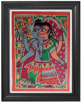 Lord Shiva Parvathi Madhubani Painting