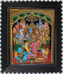 Sita Rama Patabhishekam Tanjore Art in Wood Frame-1