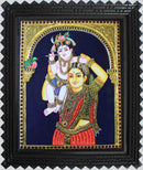 Yashoda Krsna (Krsna on mother yashoda shoulder) Tanjore Art in Wood Frame-1
